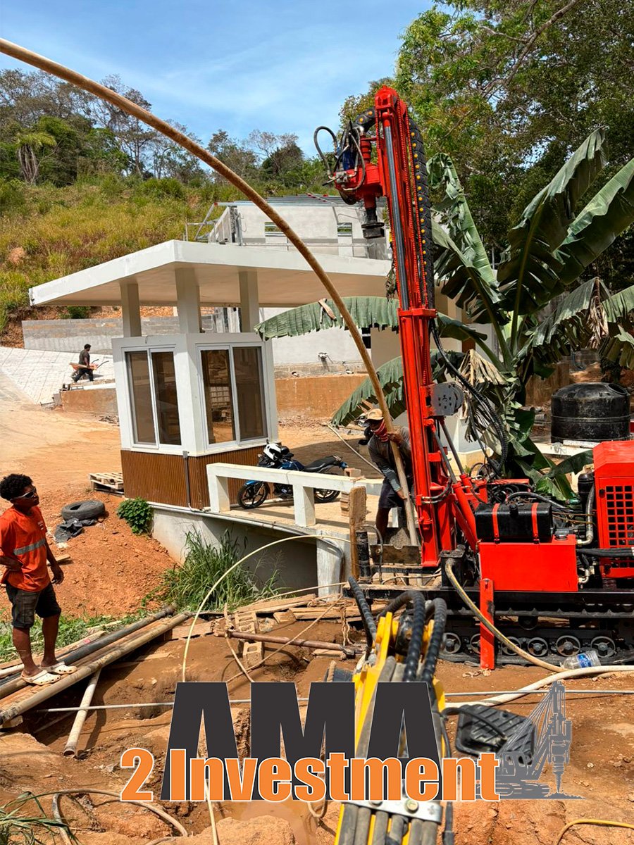 Perforadora trabajando en una propiedad de Roatán